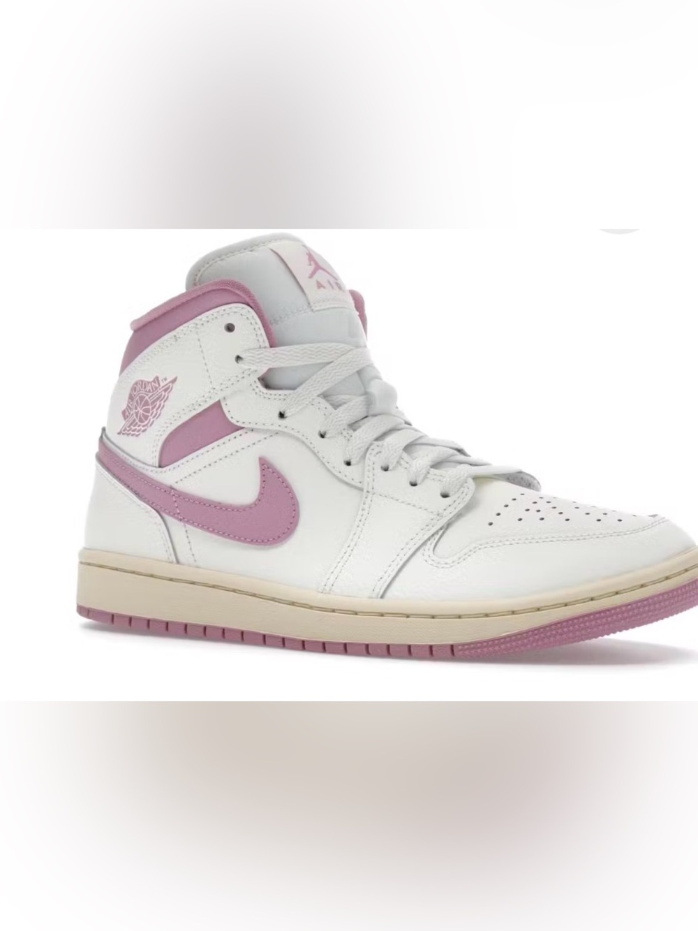 Nike Air Jordan Mid-Top Sneakers in White and Pink